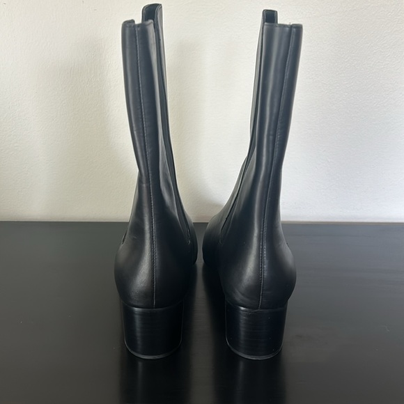 J. Crew Leather high shaft stacked heel boots BA767 Black 12 - Picture 5 of 6